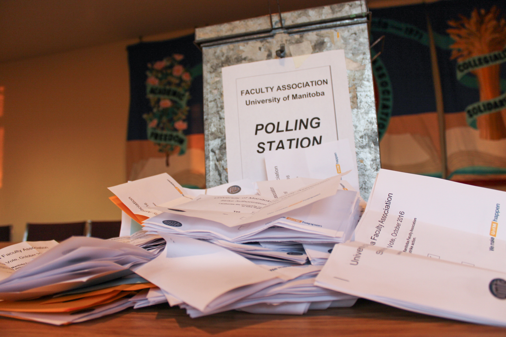 UMFA ballot box and polling station. Photo provided by UMFA