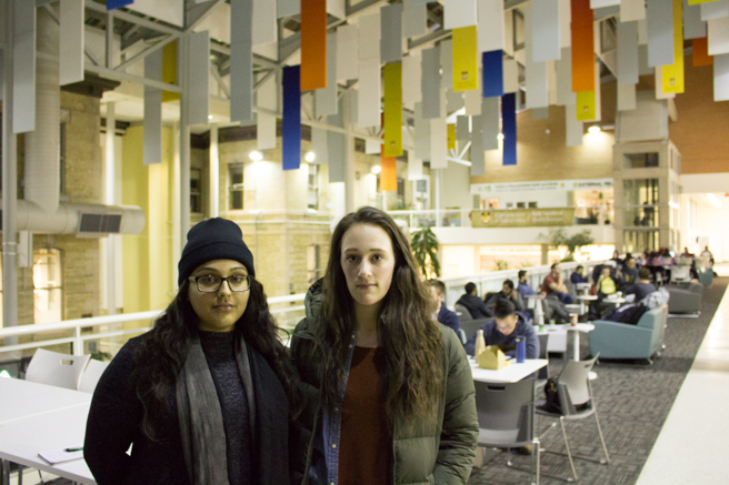 Photo of UMSU president Tanjit Nagra with vice-president advocacy Dara Hallock.