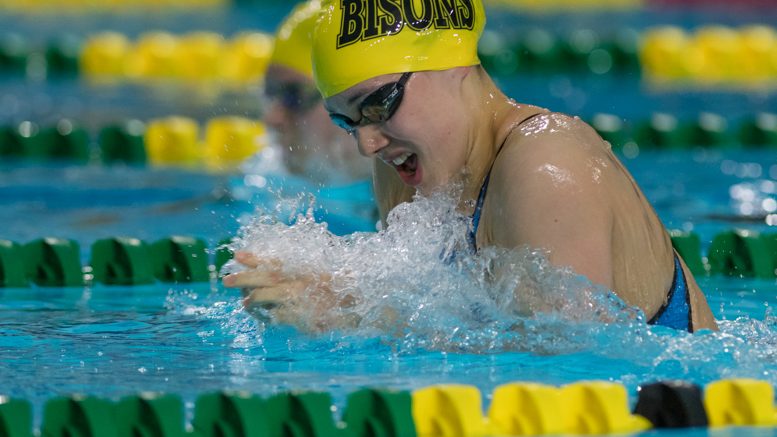 Bisons rookie Kelsey Wog swimming at the national swimming championships in Sherbrooke, Que.