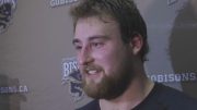 Geoff Gray addressing the media after his pro day on March 30.