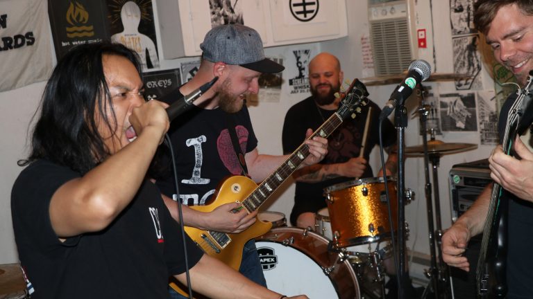 Photo of Agapito: left to right, Jim Agapito, Ryan Nash, Mike Peters, and Jordan McConnell.