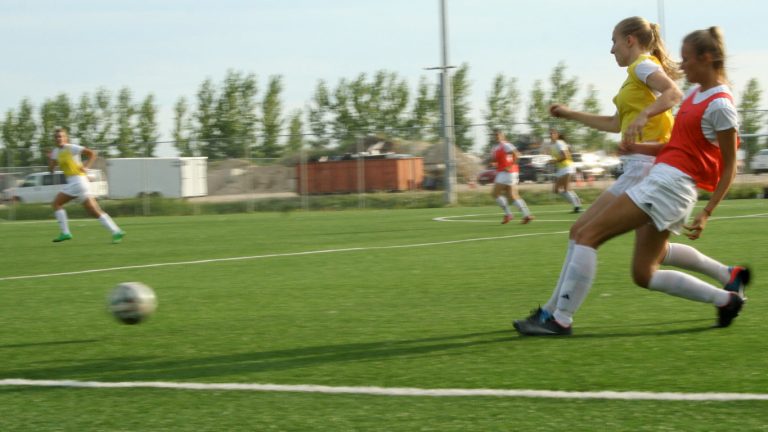 Bison women's soccer team practicing ahead of their regular season opener n Sept.8.