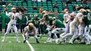 Bison quarterback Des Catellier throws the ball against the University of Regina Rams on Sept. 23. Manitoba won 18-16.