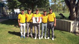 Bison men's golf team after winning the Jimmie championship on Sept. 17-18. Photo by APShutter.