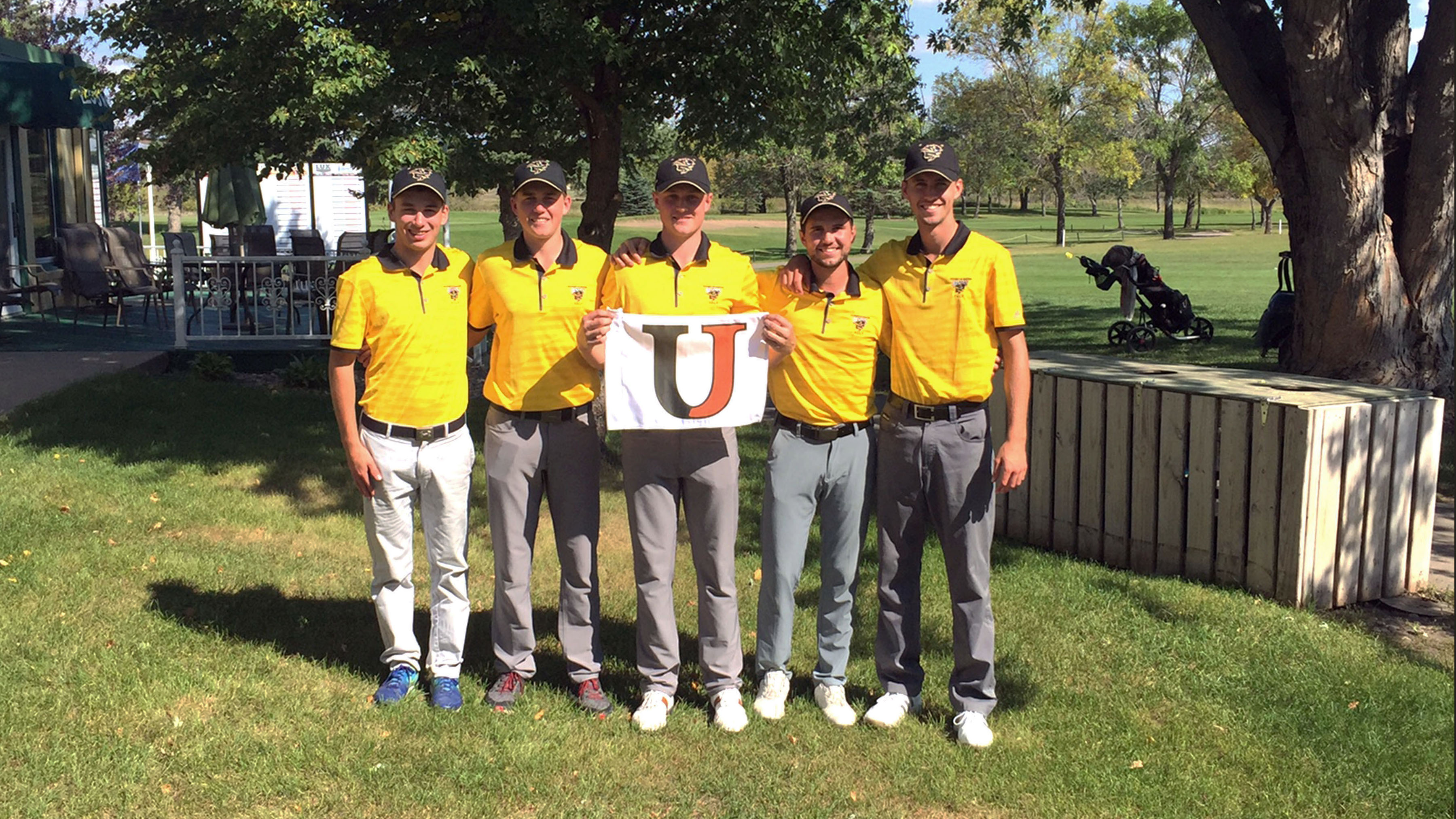 Bison men's golf team after winning the Jimmie championship on Sept. 17-18. Photo by APShutter.