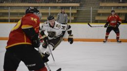 Bison forward Kamerin Nault in action during a weekend series against the Calgary Dinos on Nov. 24-25 at the Wayne Fleming Arena.