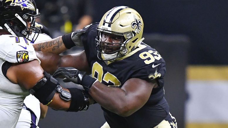 Former Bison defensive lineman David Onyemata with the New Orleans Saints. Photo by Michael C. Hebert