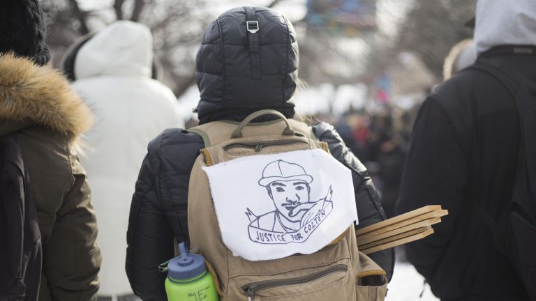 Hundreds gather in solidarity with Boushie family