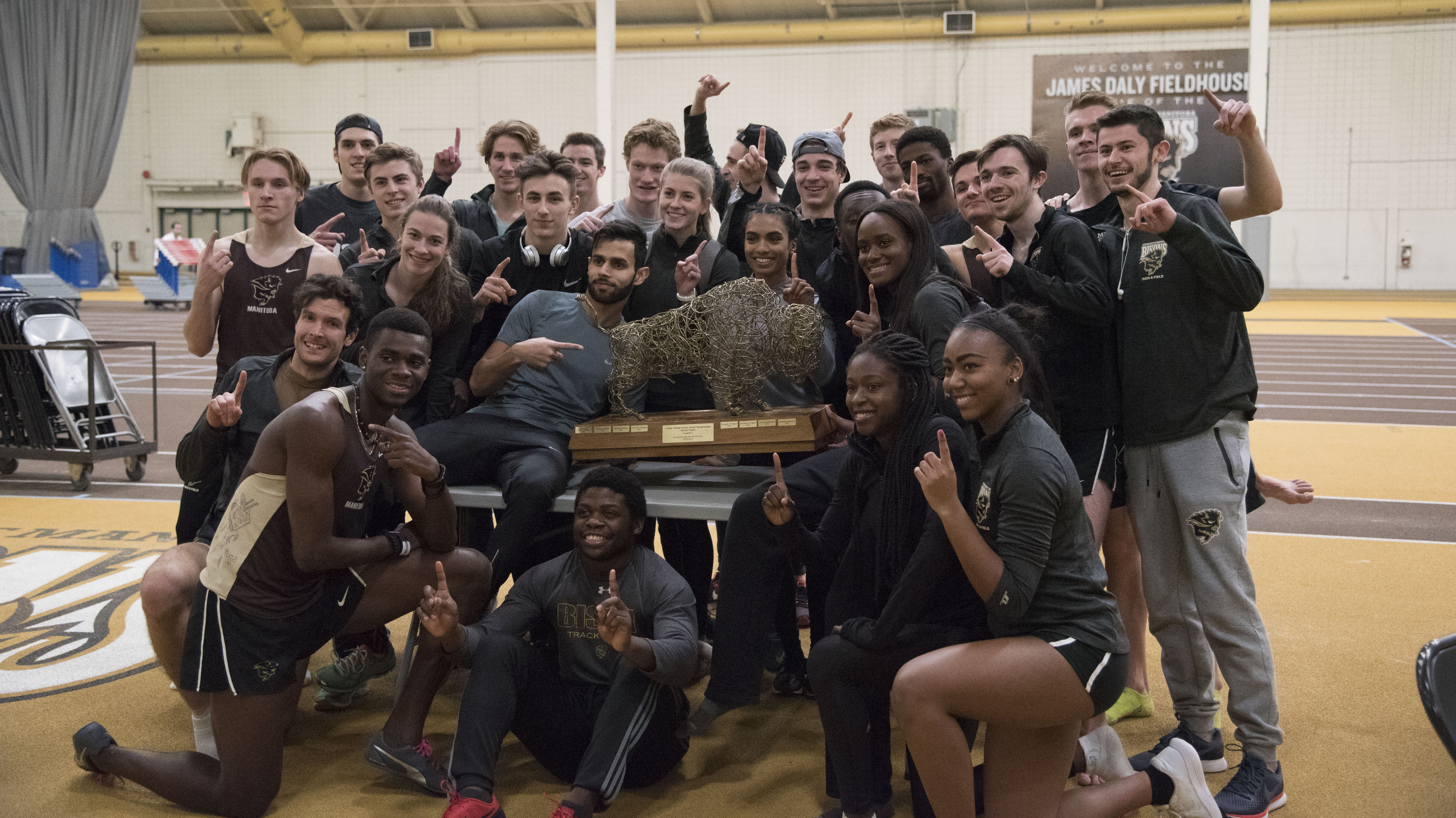 Sports_Bison Classic Recap_Track_Field_Photo by Chantal_Zdan_RGB web Bisons Track & Field claim the 9th annual Bison Classic T&F meet trophy with a total of 303 points on Saturday at the James Daly Fieldhouse.