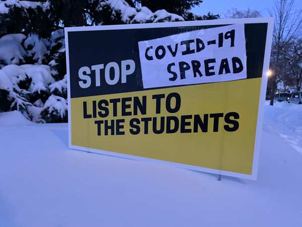 High schoolers walk out to protest lax COVID policies