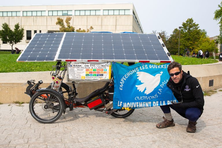 Activist cycles across Canada on solar-powered bicycle