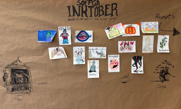 Fine arts students illustrate for Halloween